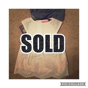 NWT White Eyelet Dress w/matching denim sun hat 3M